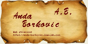 Anda Borković vizit kartica